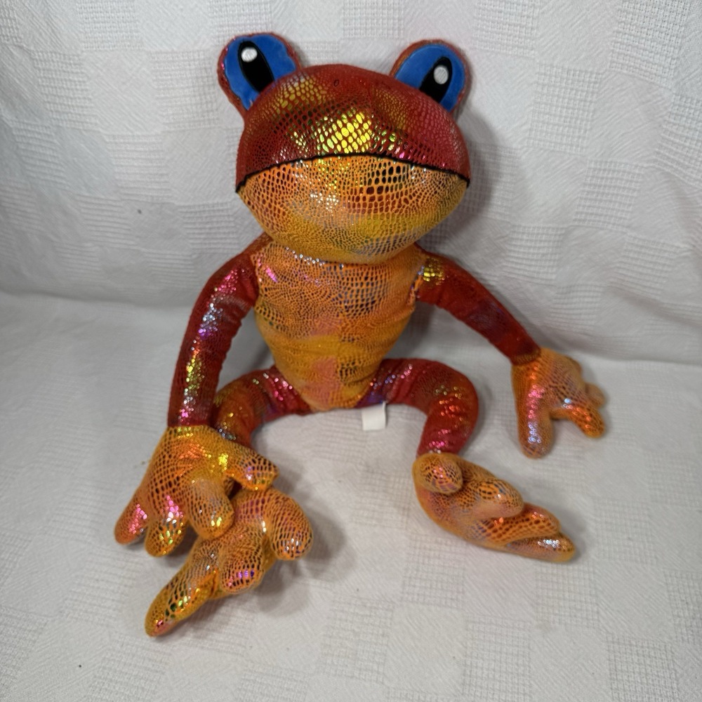 Kelly Toy‎ Frog Plush Stuffed Animal Toy Red Yellow with Metallic Spots